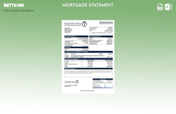 модерен стил Извештај за хипотека на Libya Jumhouria Bank Шаблон за шаблон Word 